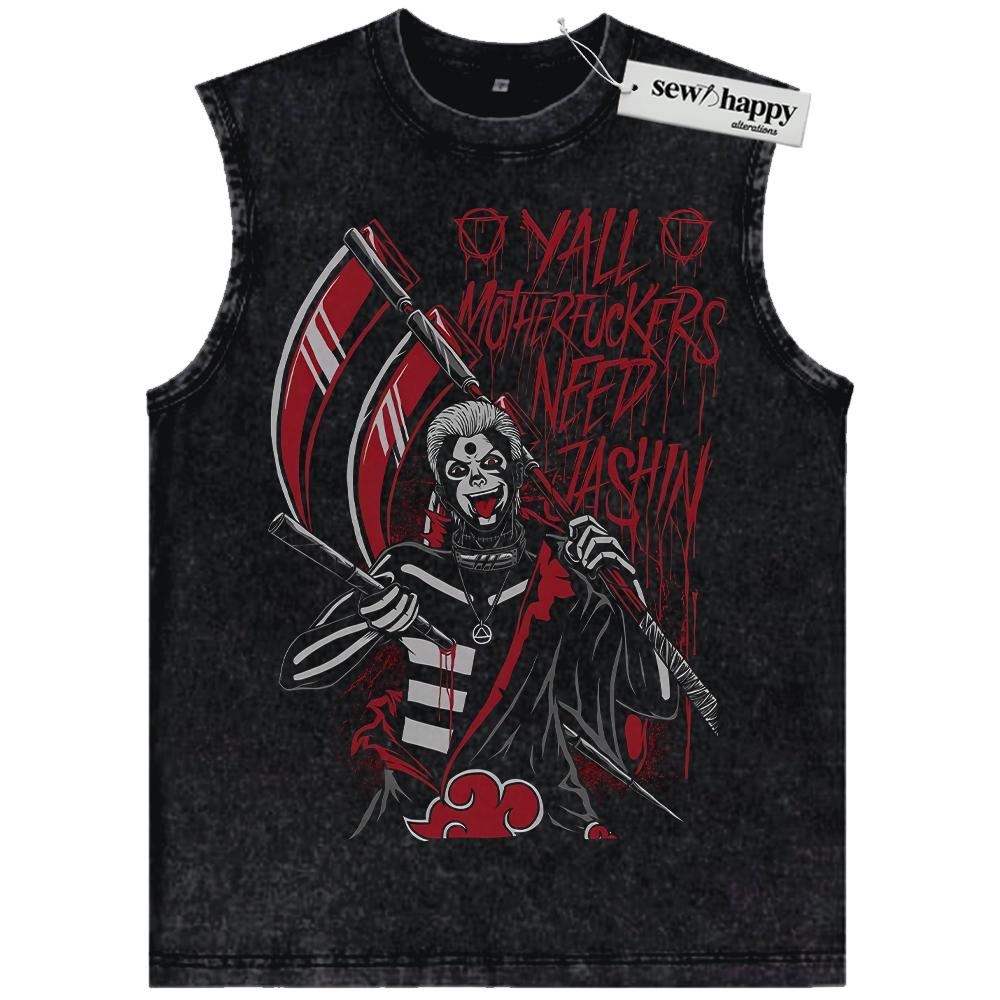 Wash Tank Top Hidan Tank Top, Naruto Tank Top, Anime Tank Top, Vintage Tank Top