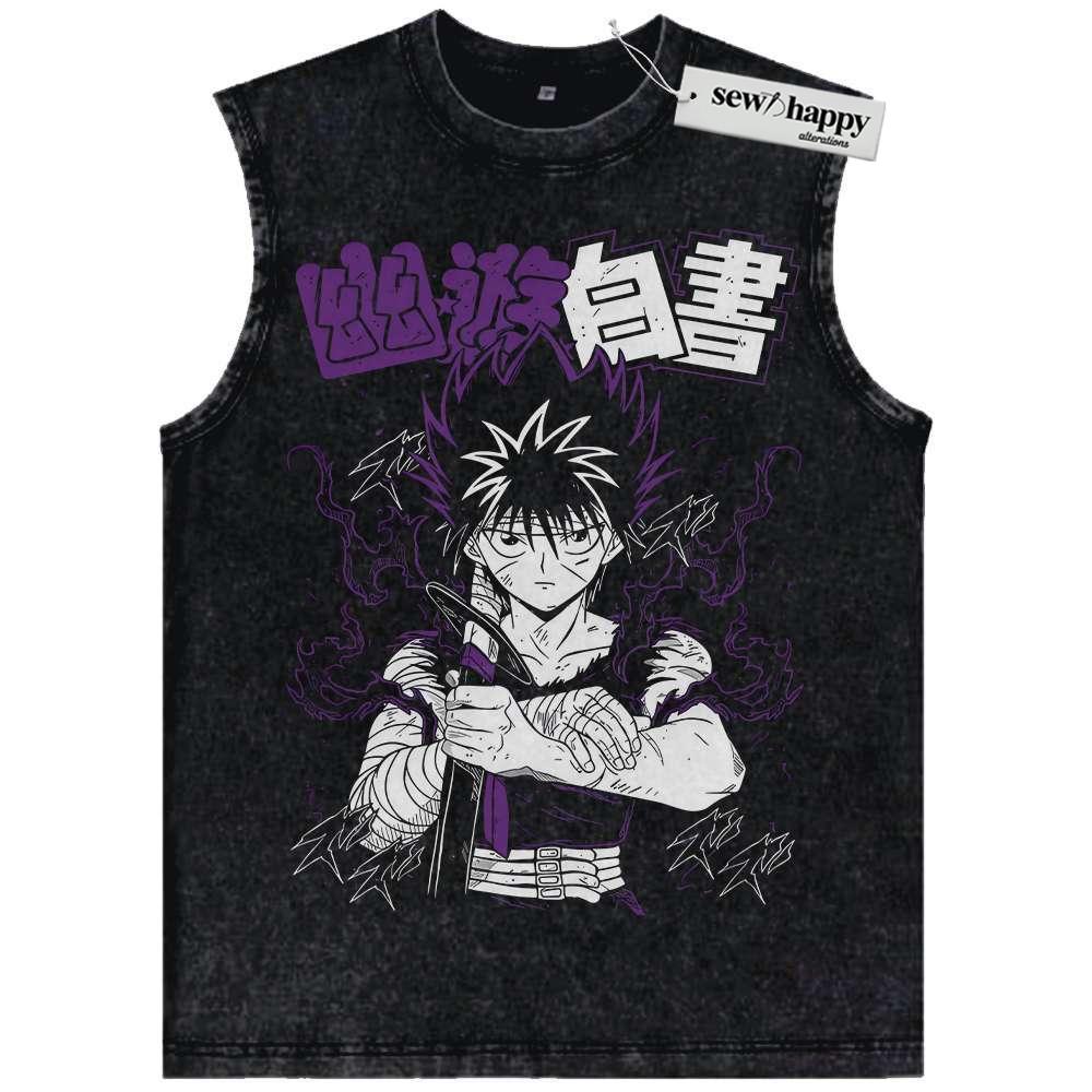 Wash Tank Top Hiei Tank Top, YuYu Hakusho Tank Top, Anime Tank Top, Vintage Tank Top