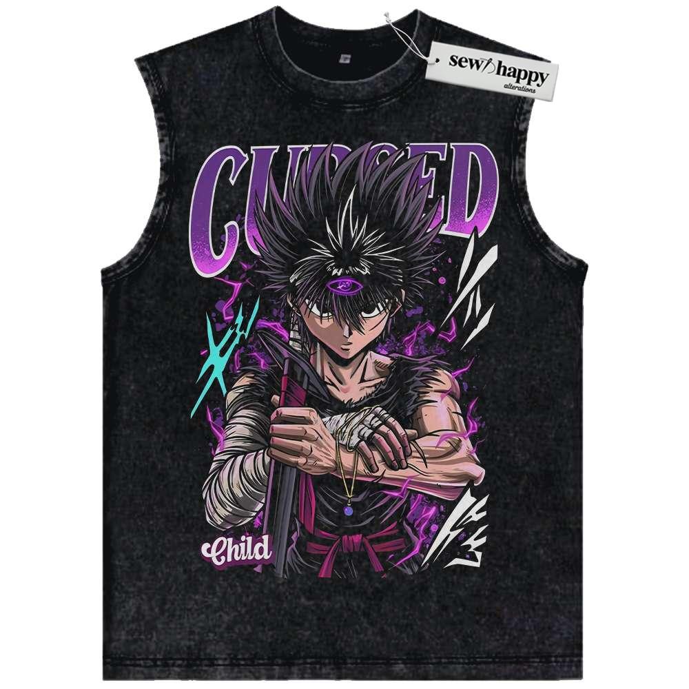 Wash Tank Top Hiei Tank Top, YuYu Hakusho Tank Top, Anime Tank Top, Vintage Tank Top