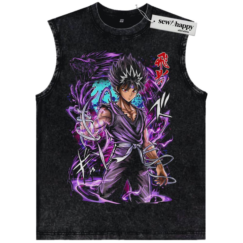 Wash Tank Top Hiei Tank Top, YuYu Hakusho Tank Top, Anime Tank Top, Vintage Tank Top