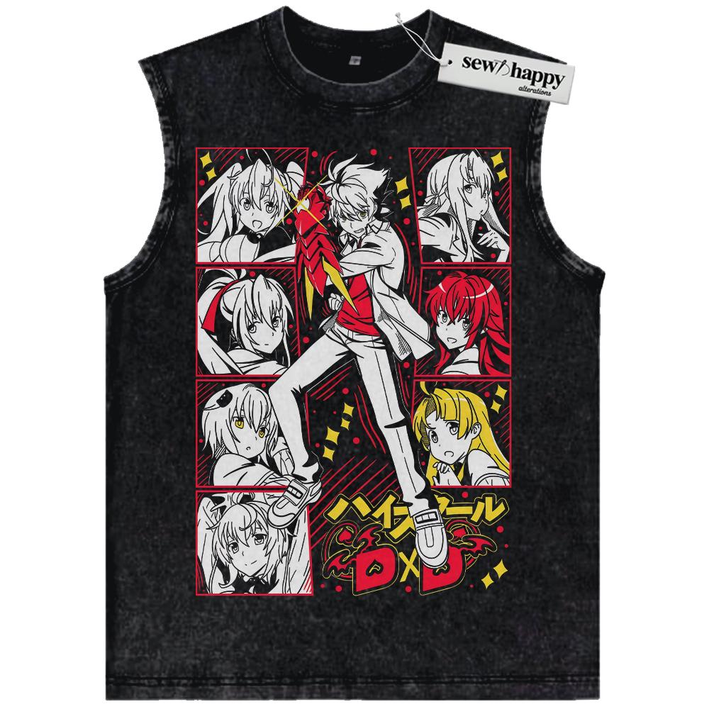 Wash Tank Top High School DxD Tank Top, Anime Tank Top, Vintage Tank Top