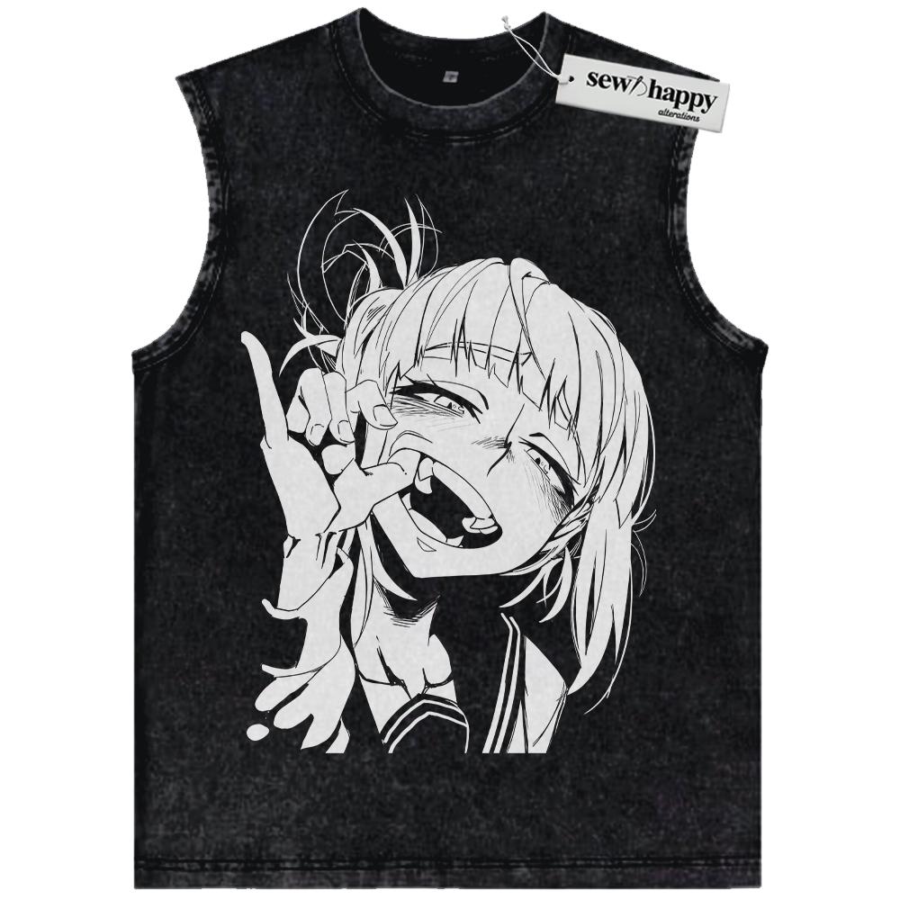 Wash Tank Top Himiko Toga Tank Top, MHA Tank Top, Anime Tank Top, Vintage Tank Top