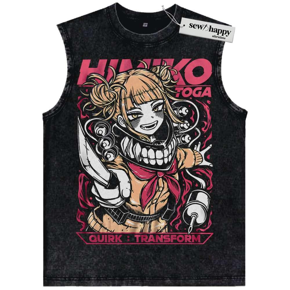 Wash Tank Top Himiko Toga Tank Top, MHA Tank Top, Anime Tank Top, Vintage Tank Top