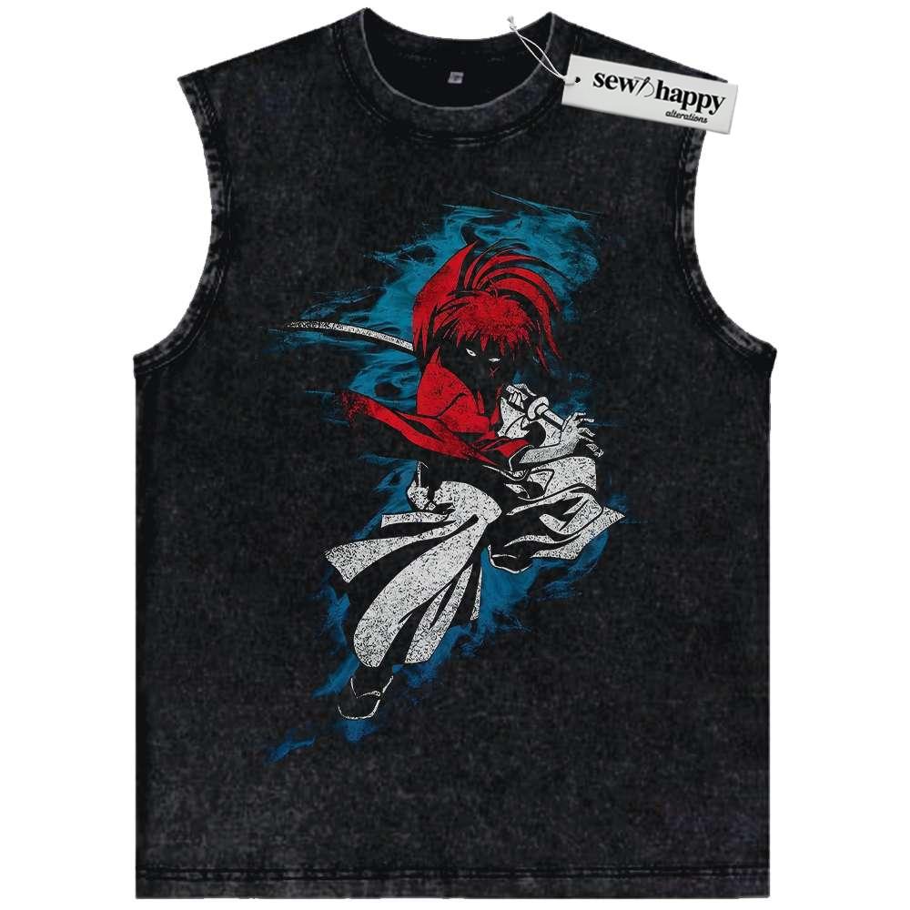 Wash Tank Top Himura Kenshin Tank Top, Rurouni Kenshin Tank Top, Anime Tank Top, Vintage Tank Top