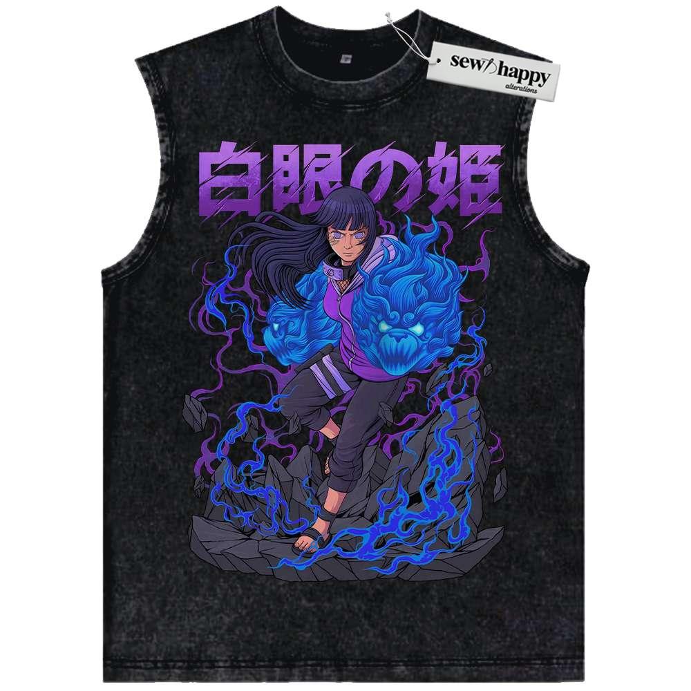 Wash Tank Top Hinata Hyuga Tank Top, Naruto Tank Top, Anime Tank Top, Vintage Tank Top