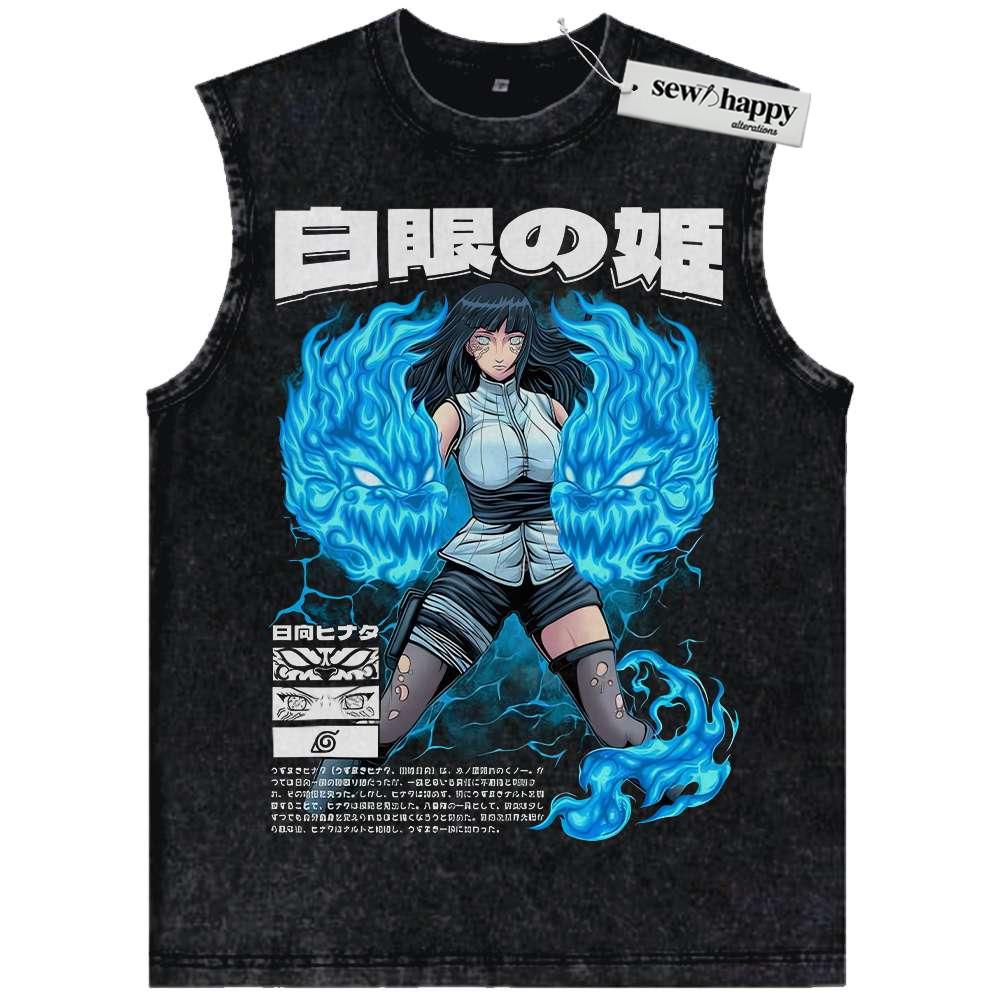 Wash Tank Top Hinata Hyuga Tank Top, Naruto Tank Top, Anime Tank Top, Vintage Tank Top