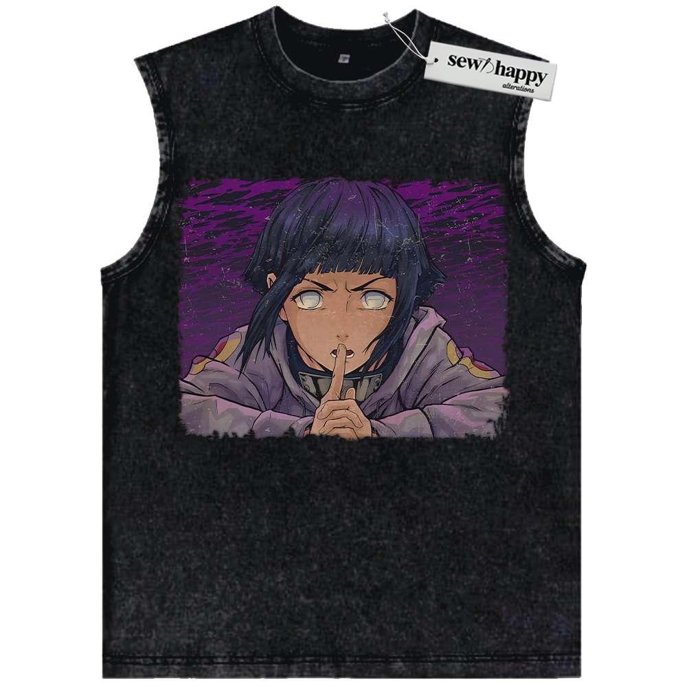 Wash Tank Top Hinata Hyuga Tank Top, Naruto Tank Top, Anime Tank Top, Vintage Tank Top