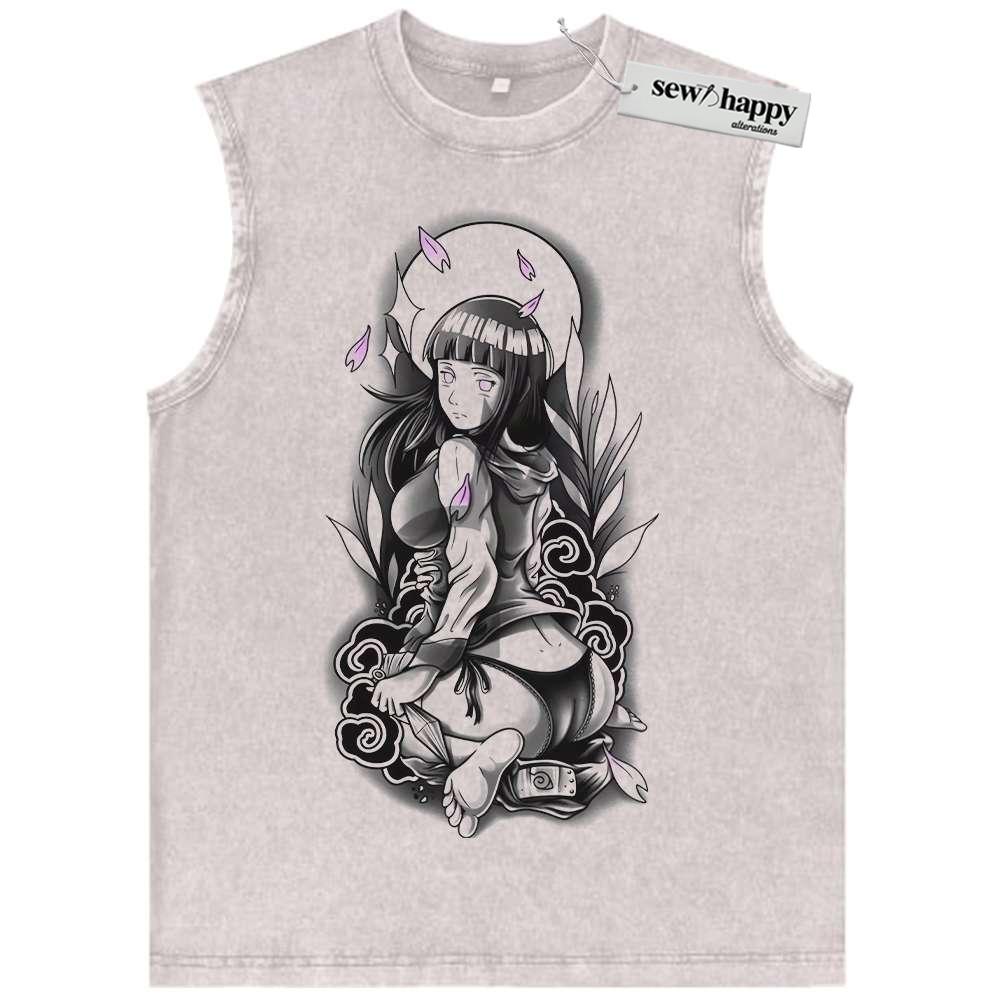 Wash Tank Top Hinata Hyuga Tank Top, Naruto Tank Top, Anime Tank Top, Vintage Tank Top