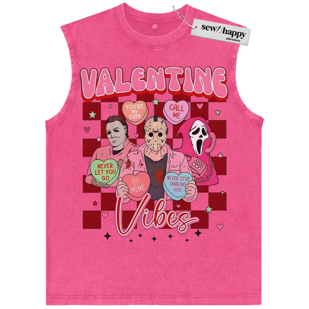 Wash Tank Top Horror Tank Top, Valentine’s Day Tank Top, Movie Tank Top, Vintage Tank Top