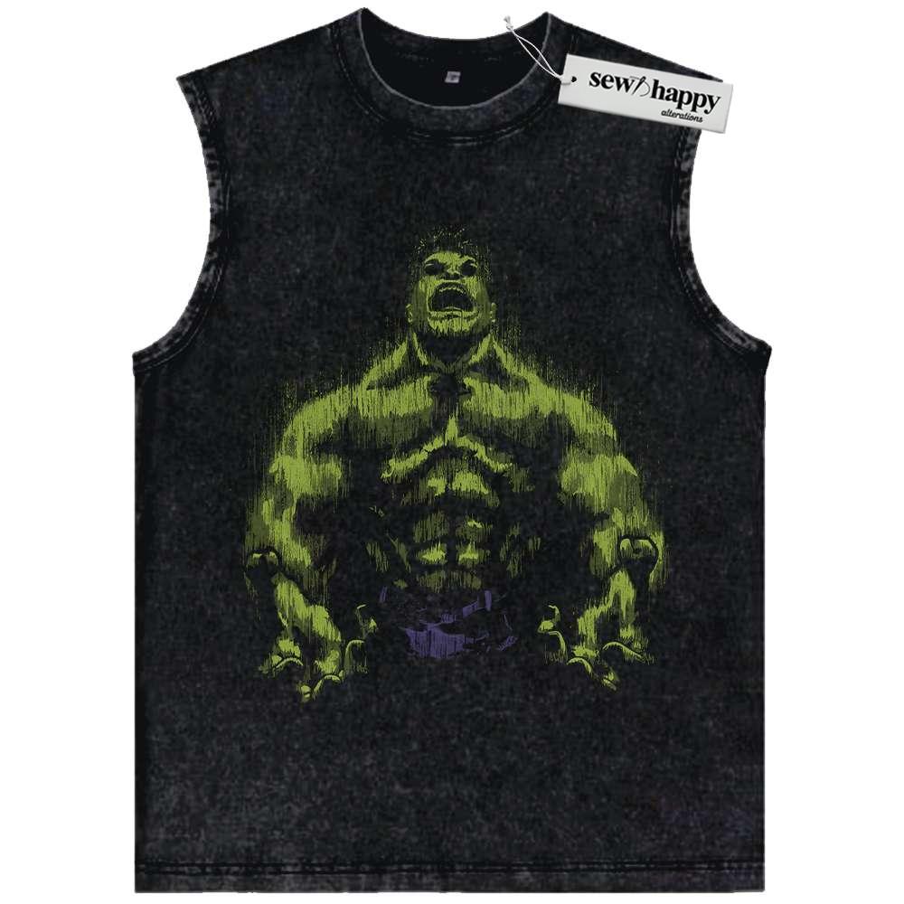 Wash Tank Top Hulk Tank Top, Marvel Comics Tank Top, Vintage Tank Top