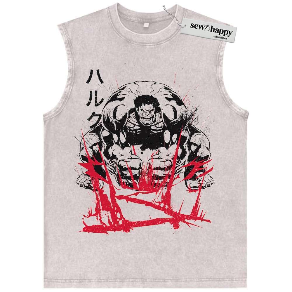 Wash Tank Top Hulk Tank Top, Marvel Comics Tank Top, Vintage Tank Top