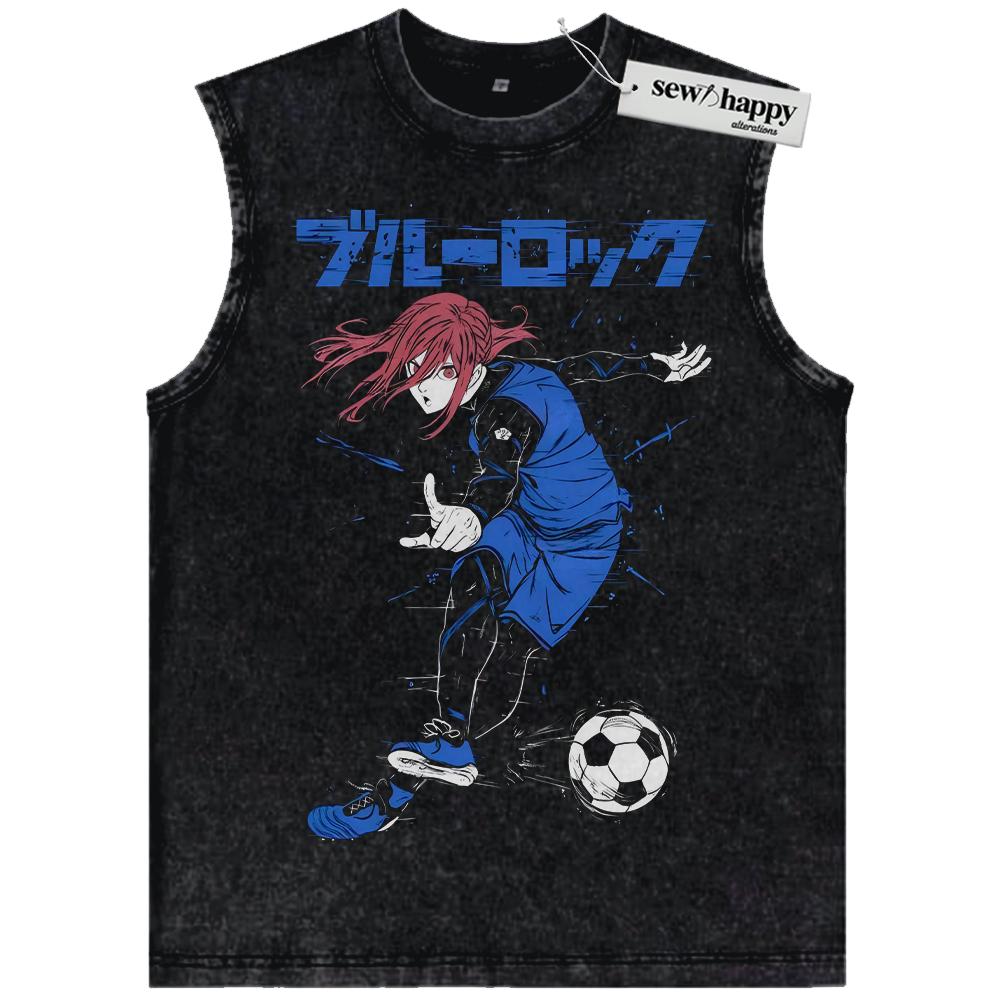 Wash Tank Top Hyoma Chigiri Tank Top, Blue Lock Tank Top, Anime Tank Top, Vintage Tank Top