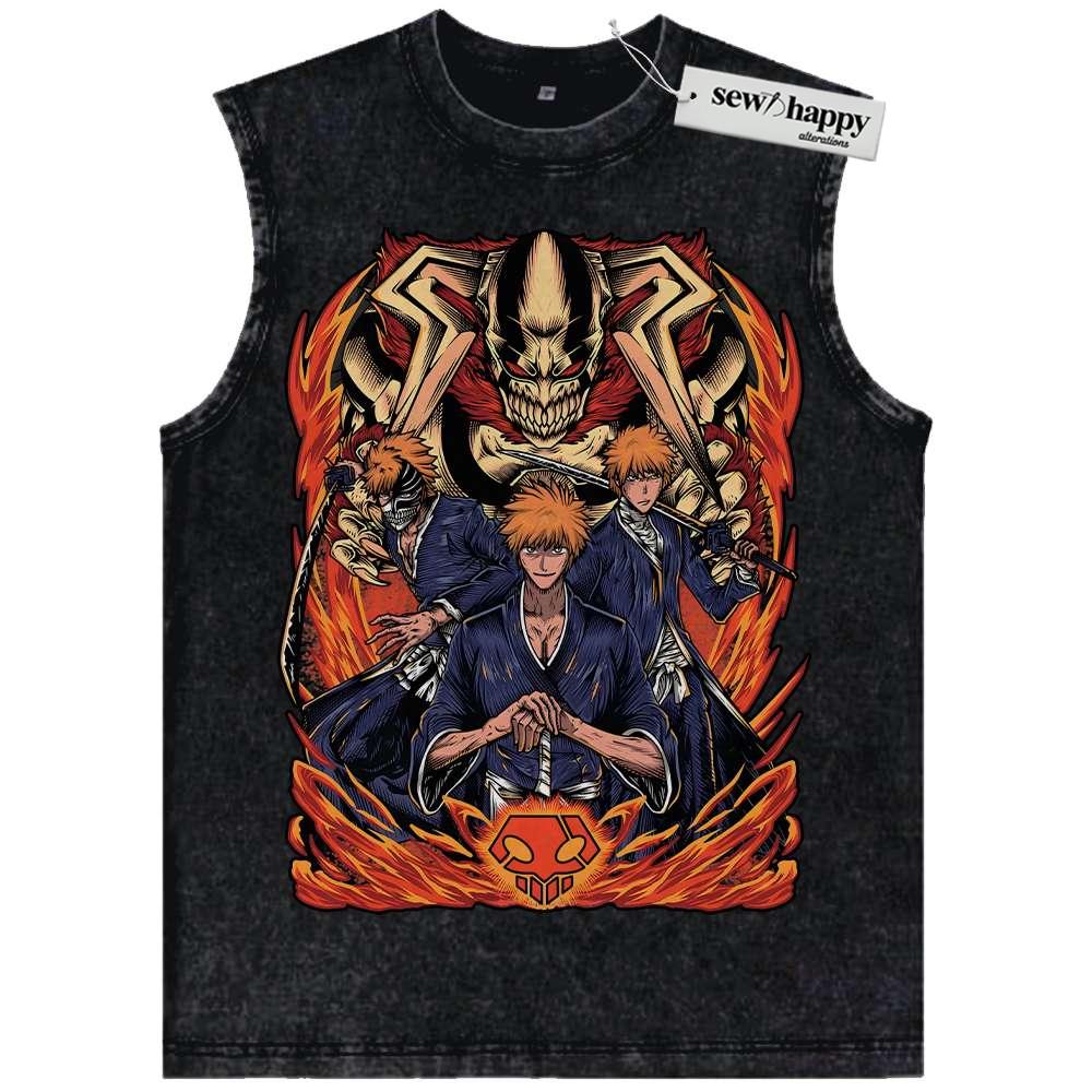 Wash Tank Top Ichigo Kurosaki Tank Top, Bleach Tank Top, Anime Tank Top, Vintage Tank Top