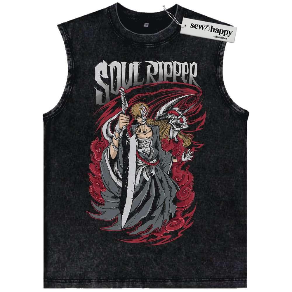 Wash Tank Top Ichigo Kurosaki Tank Top, Bleach Tank Top, Anime Tank Top, Vintage Tank Top