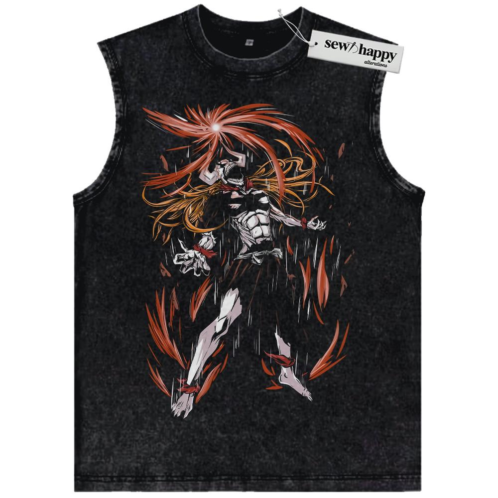 Wash Tank Top Ichigo Kurosaki Tank Top, Bleach Tank Top, Anime Tank Top, Vintage Tank Top