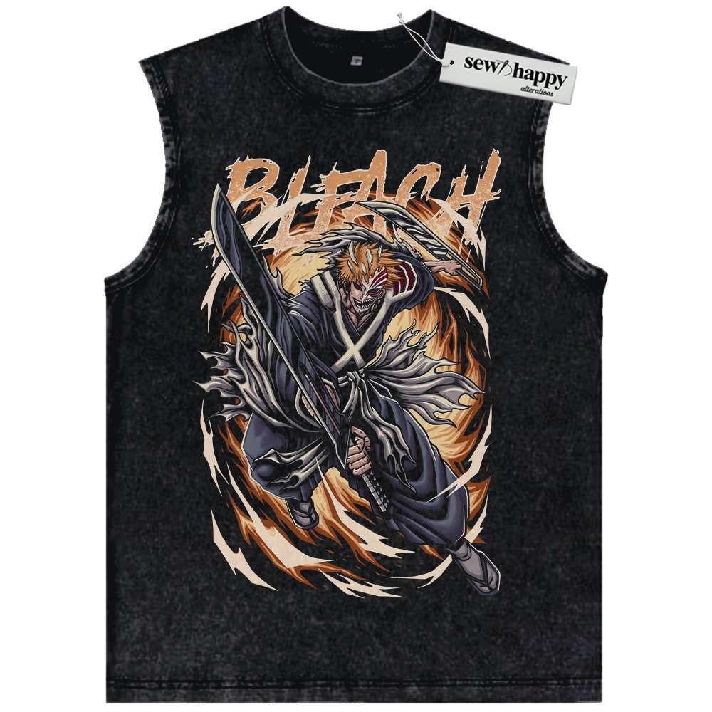 Wash Tank Top Ichigo Kurosaki Tank Top, Bleach Tank Top, Anime Tank Top, Vintage Tank Top