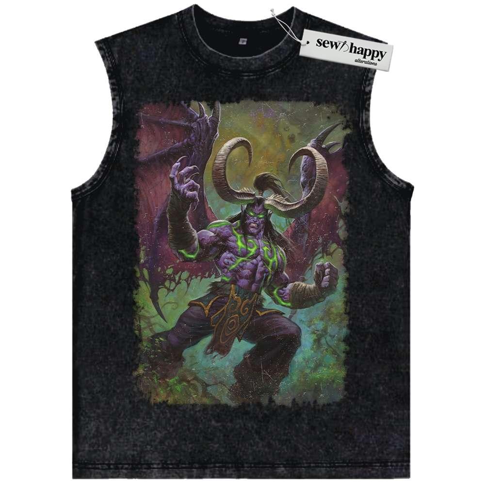 Wash Tank Top Illidan Stormrage Tank Top, Dota Tank Top, World of Warcraft Tank Top, WoW Tank Top, Game Tank Top, Vintage Tank Top