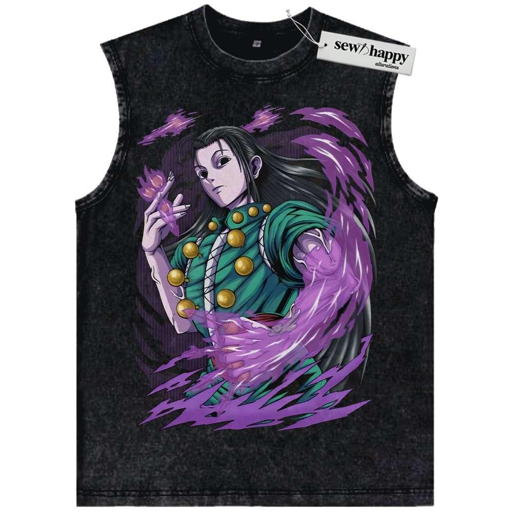 Wash Tank Top Illumi Zoldyck Tank Top, Hunter x Hunter Tank Top, HxH Tank Top, Anime Tank Top, Vintage Tank Top