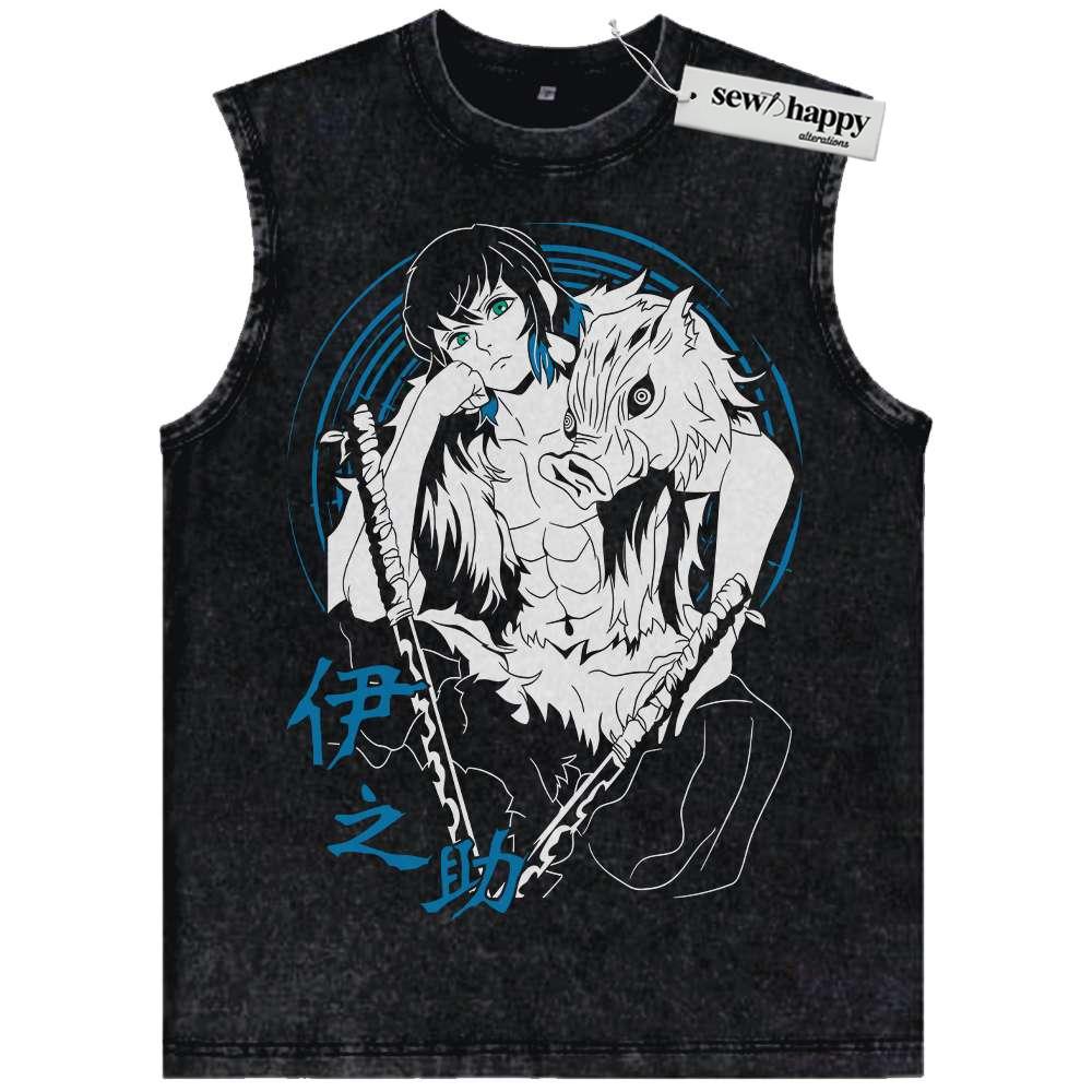 Wash Tank Top Inosuke Hashibira Tank Top, Demon Slayer Tank Top, Anime Tank Top, Vintage Tank Top