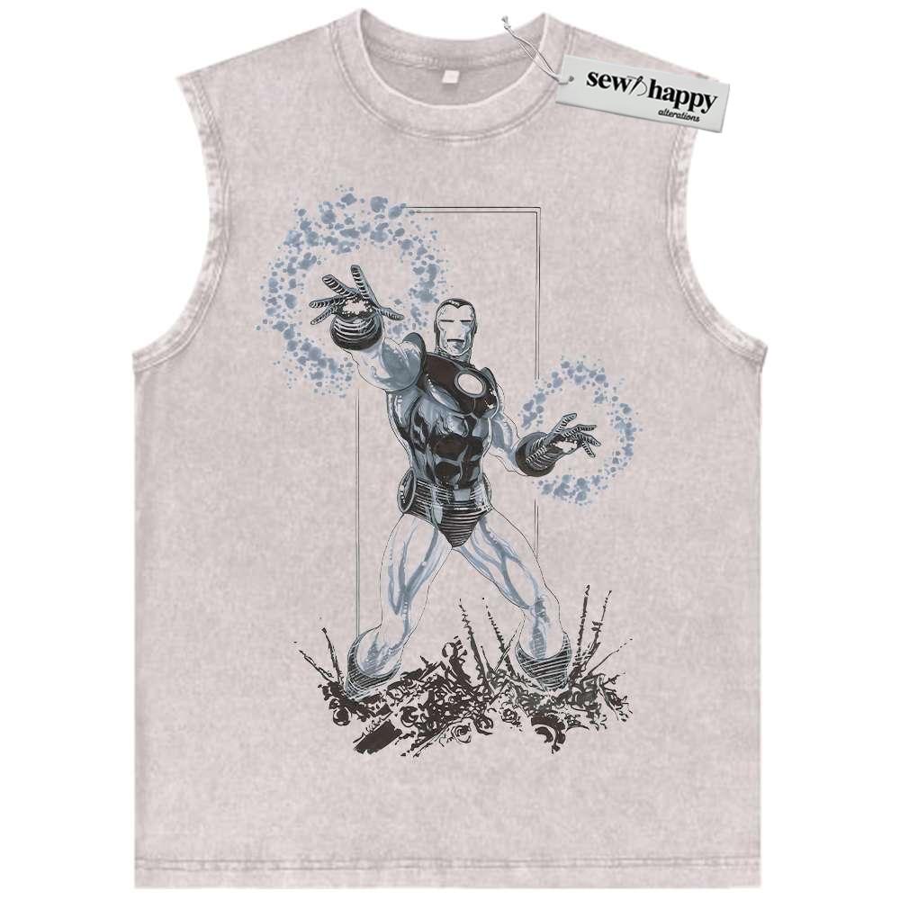 Wash Tank Top Iron Man Tank Top, Marvel Comics Tank Top, Vintage Tank Top