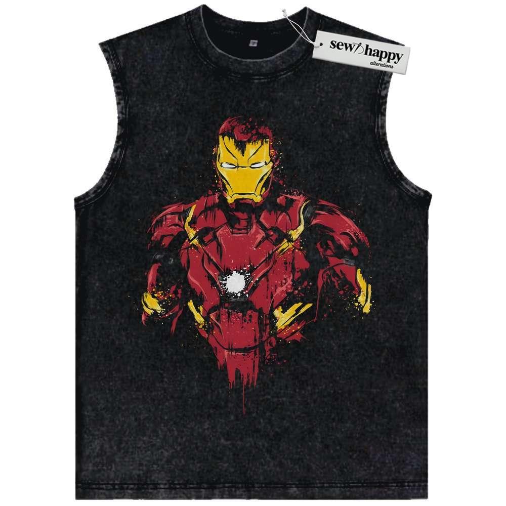 Wash Tank Top Iron Man Tank Top, Marvel Comics Tank Top, Vintage Tank Top