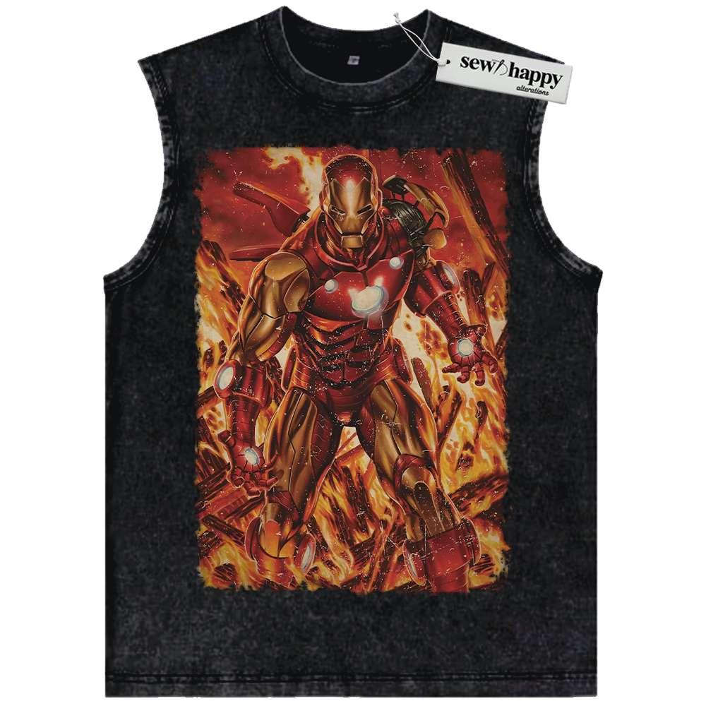Wash Tank Top Iron Man Tank Top, Marvel Comics Tank Top, Vintage Tank Top