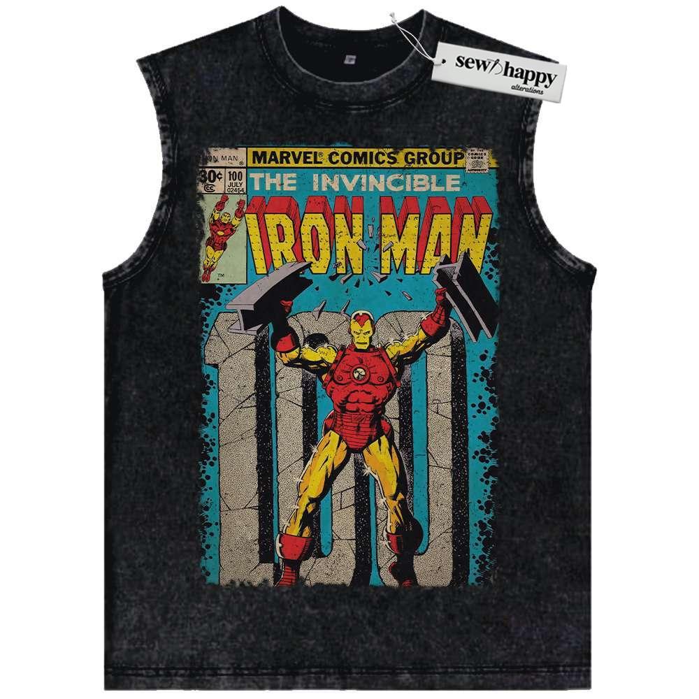 Wash Tank Top Iron Man Tank Top, Marvel Comics Tank Top, Vintage Tank Top