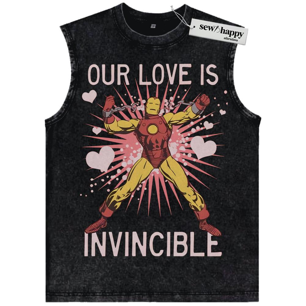 Wash Tank Top Iron Man Tank Top, Valentine’s Day Tank Top, Marvel Comics Tank Top, Vintage Tank Top