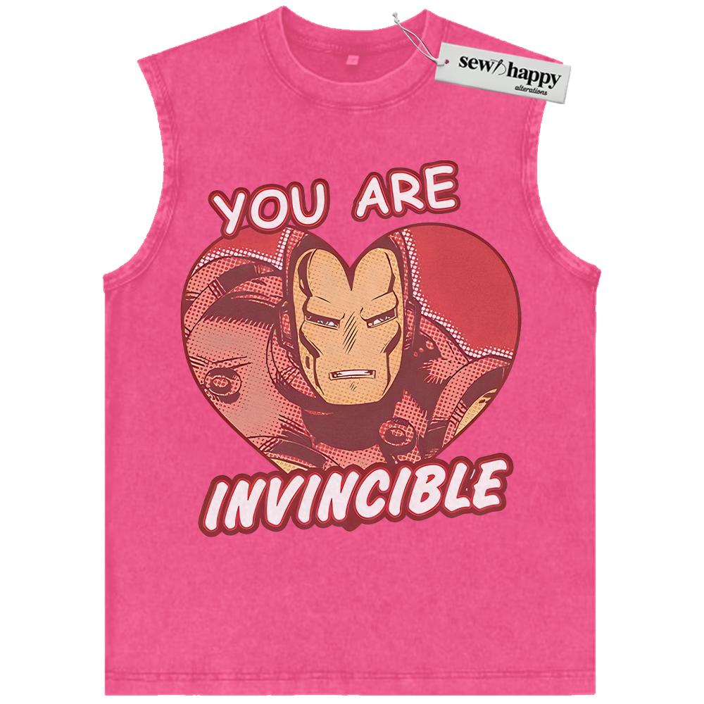Wash Tank Top Iron Man Tank Top, Valentine’s Day Tank Top, Marvel Comics Tank Top, Vintage Tank Top