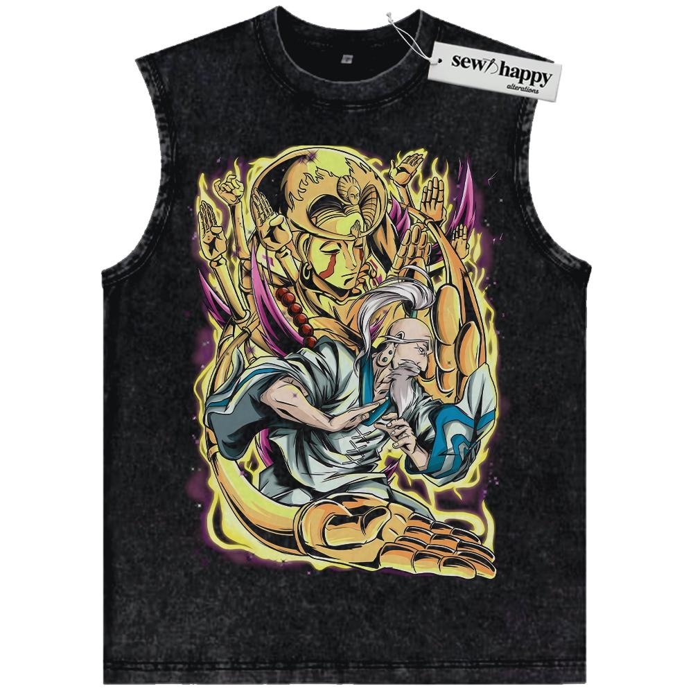 Wash Tank Top Isaac Netero Tank Top, Hunter x Hunter Tank Top, HxH Tank Top, Anime Tank Top, Vintage Tank Top