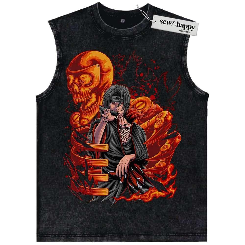 Wash Tank Top Itachi Uchiha Tank Top, Akatsuki Tank Top, Naruto Tank Top, Anime Tank Top, Vintage Tank Top