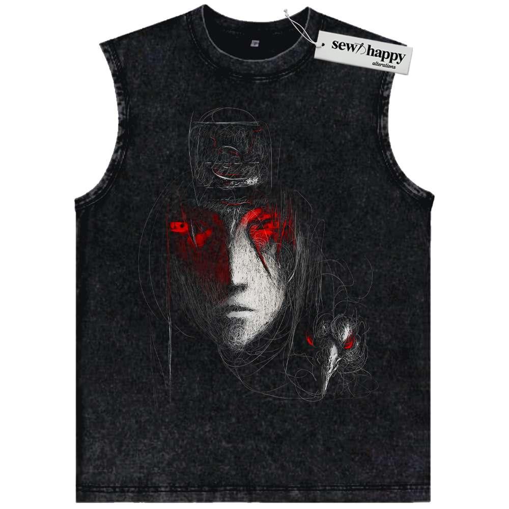Wash Tank Top Itachi Uchiha Tank Top, Akatsuki Tank Top, Naruto Tank Top, Anime Tank Top, Vintage Tank Top