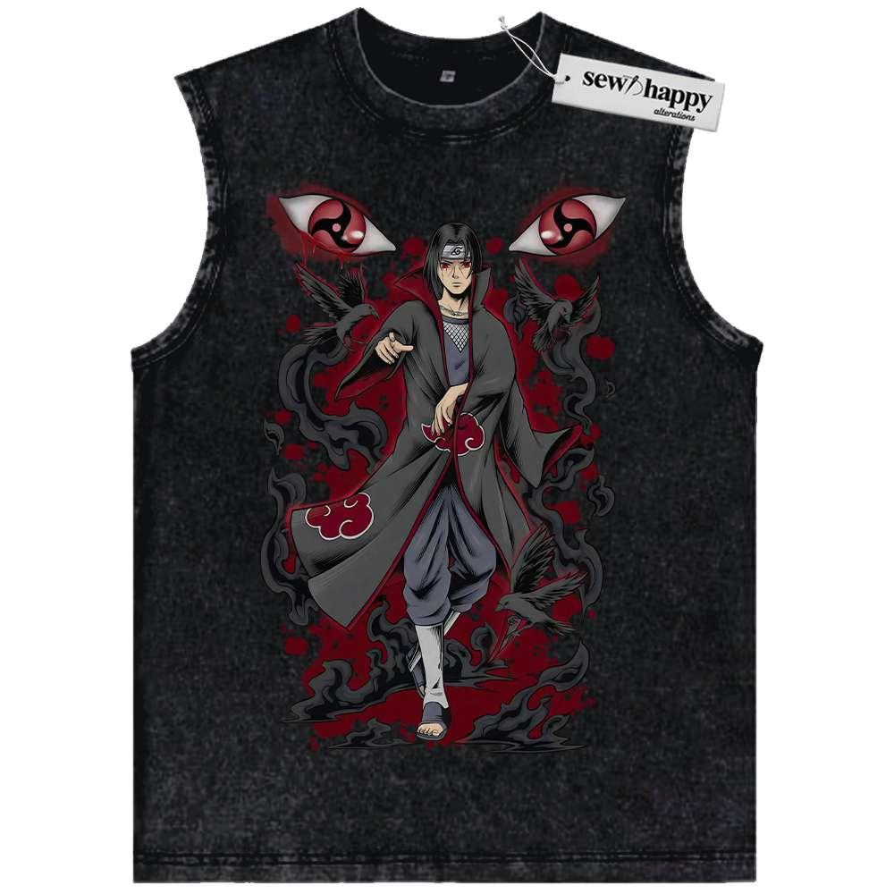 Wash Tank Top Itachi Uchiha Tank Top, Akatsuki Tank Top, Naruto Tank Top, Anime Tank Top, Vintage Tank Top