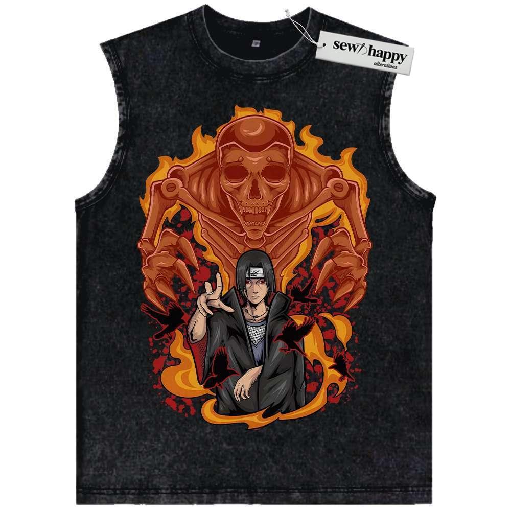 Wash Tank Top Itachi Uchiha Tank Top, Akatsuki Tank Top, Naruto Tank Top, Anime Tank Top, Vintage Tank Top
