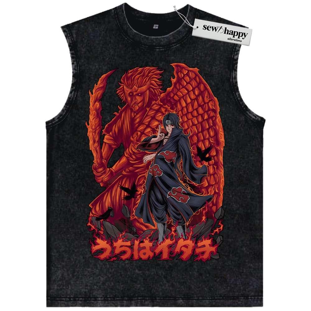 Wash Tank Top Itachi Uchiha Tank Top, Akatsuki Tank Top, Naruto Tank Top, Anime Tank Top, Vintage Tank Top