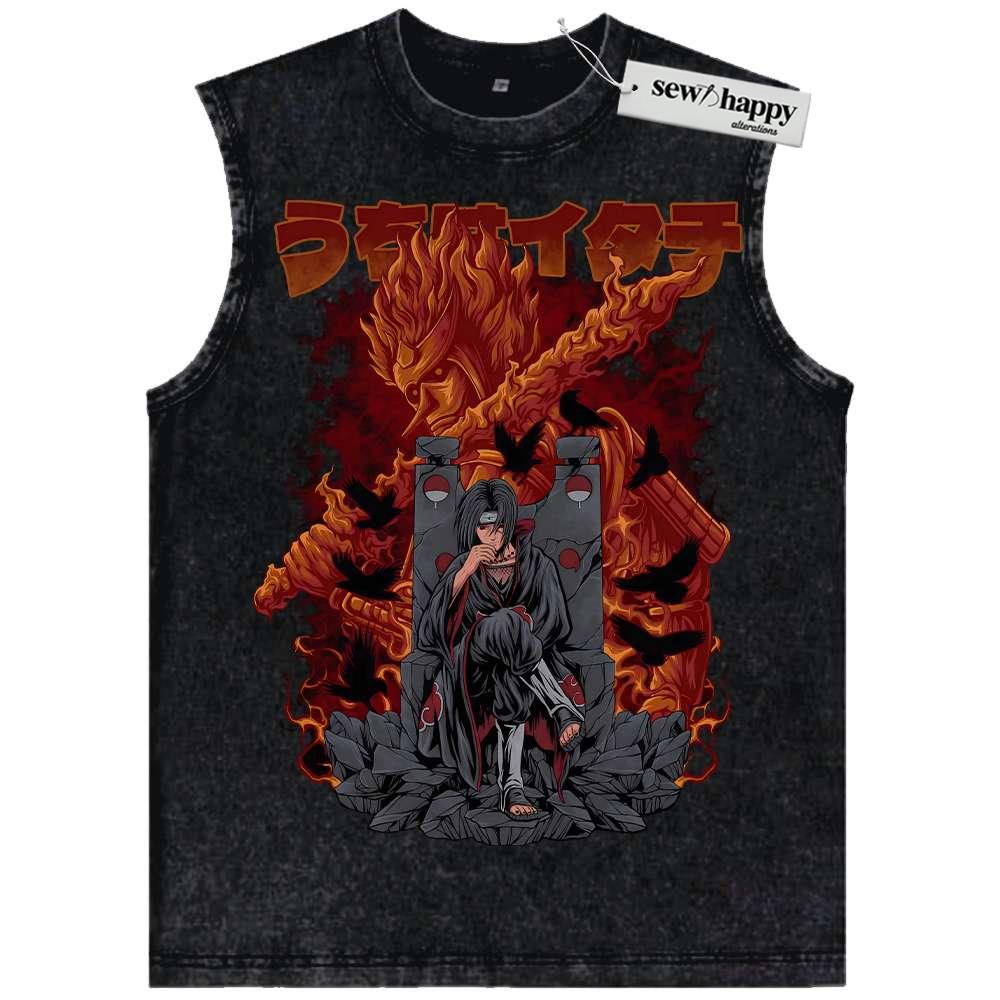 Wash Tank Top Itachi Uchiha Tank Top, Akatsuki Tank Top, Naruto Tank Top, Anime Tank Top, Vintage Tank Top