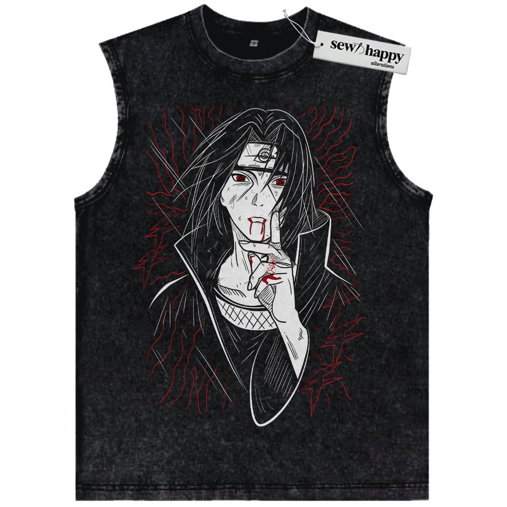 Wash Tank Top Itachi Uchiha Tank Top, Akatsuki Tank Top, Naruto Tank Top, Anime Tank Top, Vintage Tank Top