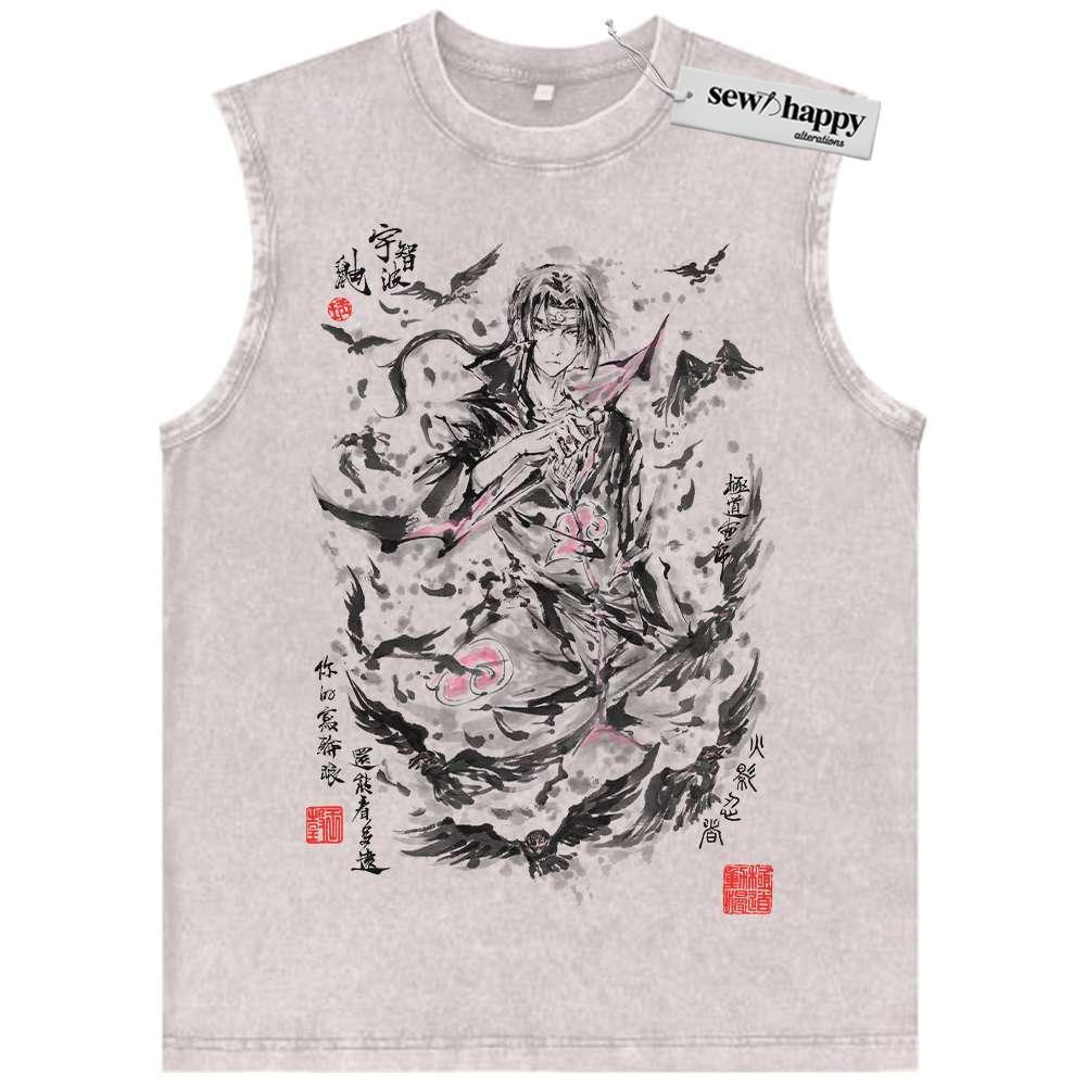 Wash Tank Top Itachi Uchiha Tank Top, Akatsuki Tank Top, Naruto Tank Top, Anime Tank Top, Vintage Tank Top