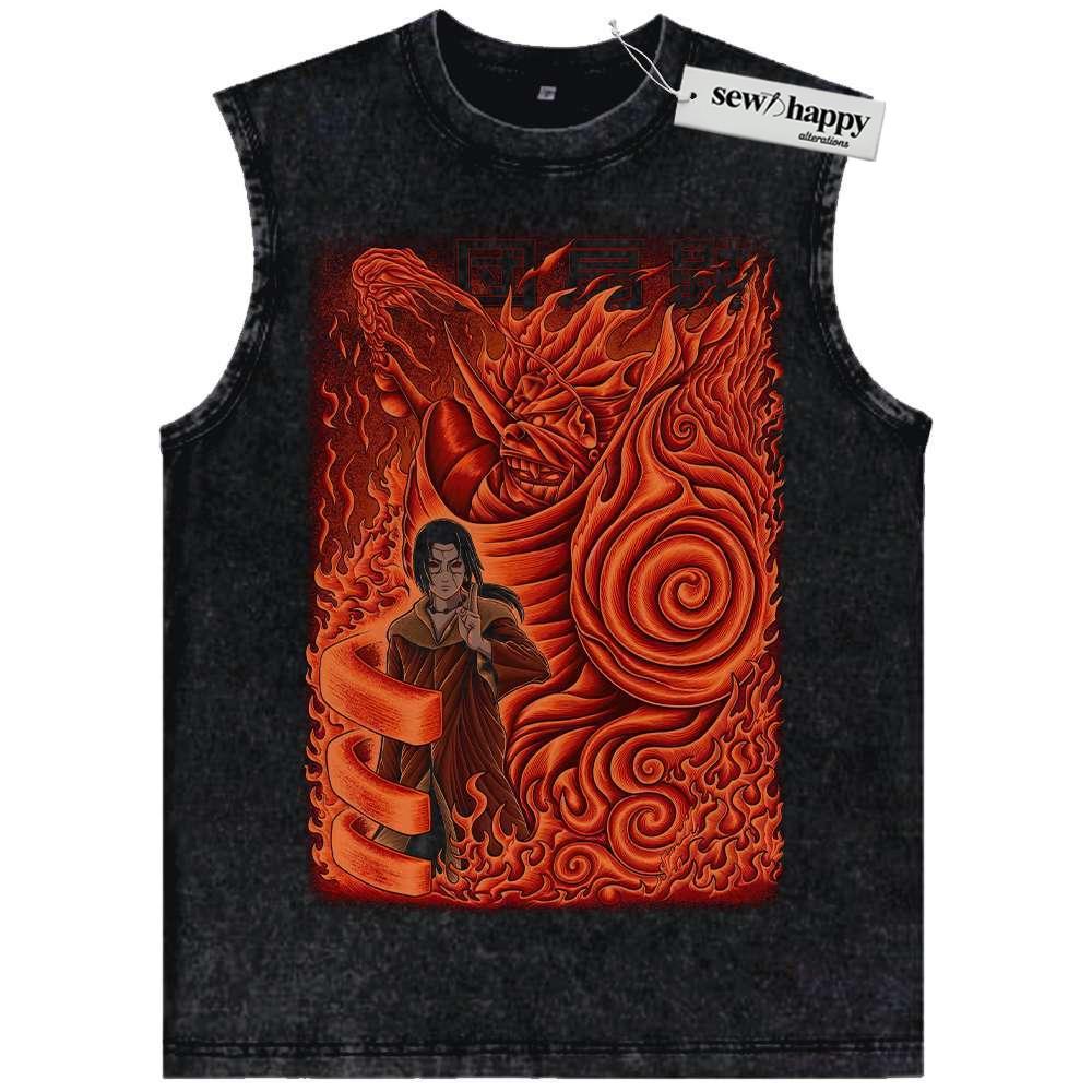 Wash Tank Top Itachi Uchiha Tank Top, Naruto Tank Top, Anime Tank Top, Vintage Tank Top