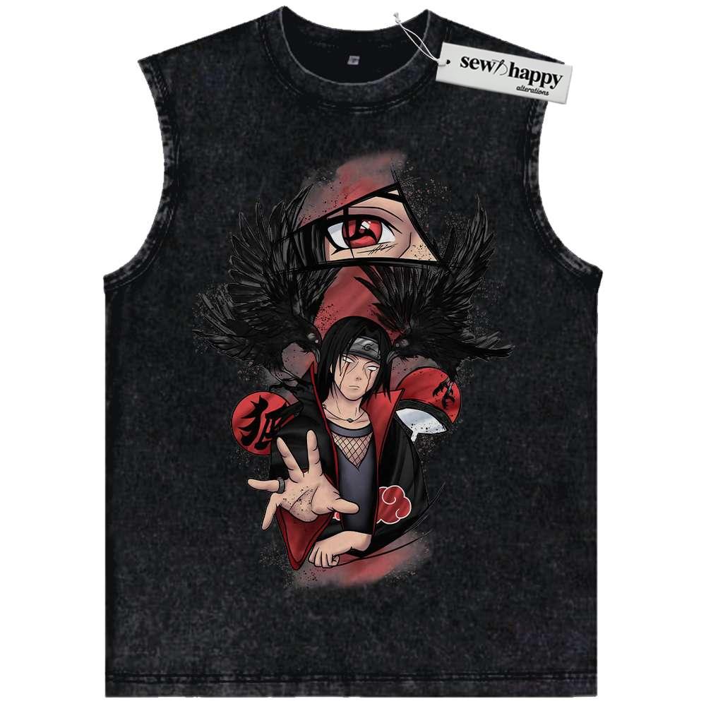 Wash Tank Top Itachi Uchiha Tank Top, Naruto Tank Top, Anime Tank Top, Vintage Tank Top