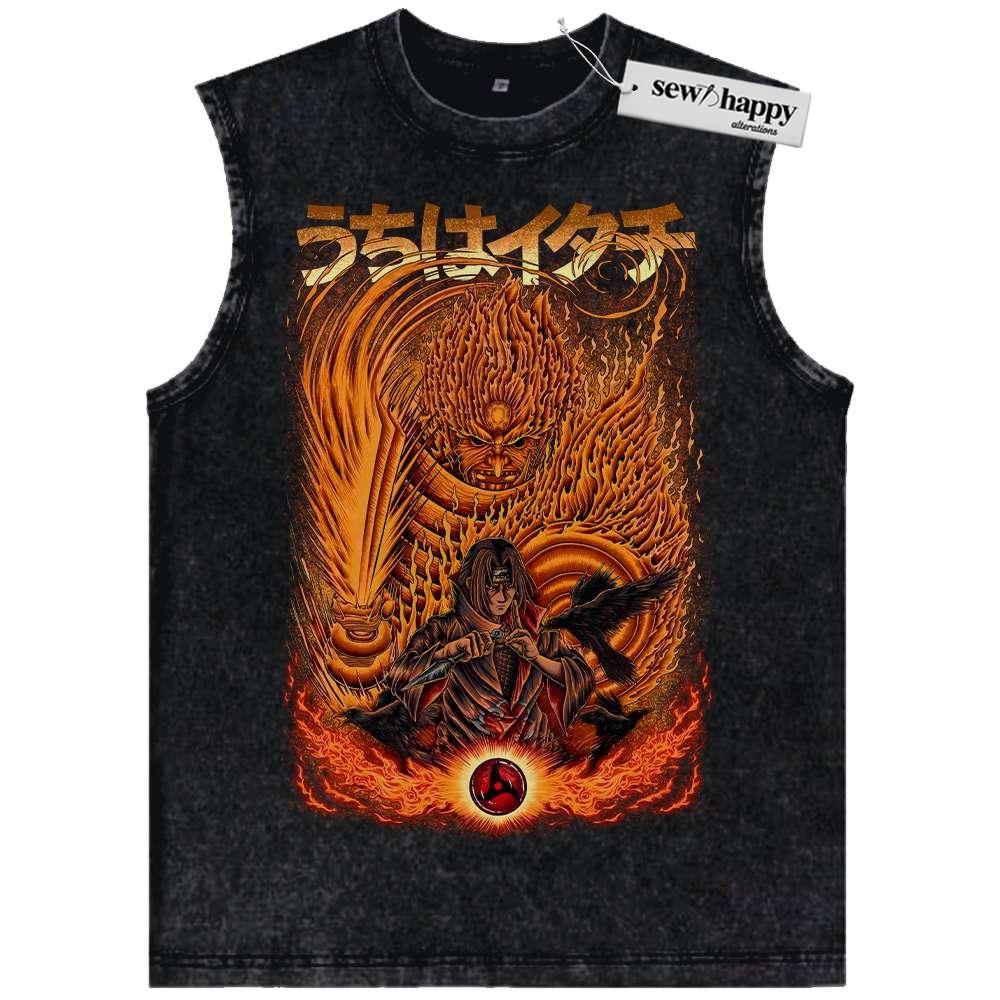 Wash Tank Top Itachi Uchiha Tank Top, Naruto Tank Top, Anime Tank Top, Vintage Tank Top