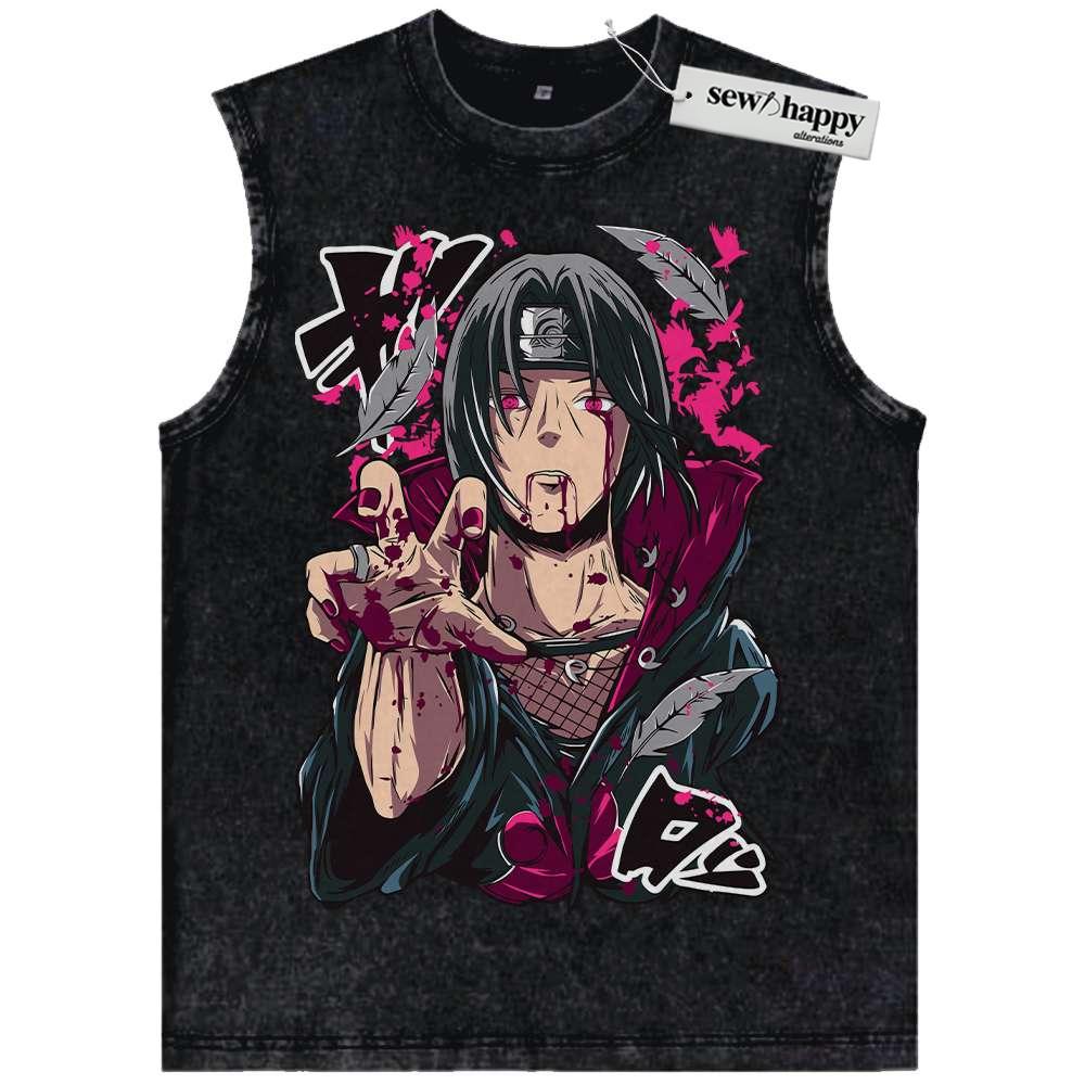 Wash Tank Top Itachi Uchiha Tank Top, Naruto Tank Top, Anime Tank Top, Vintage Tank Top