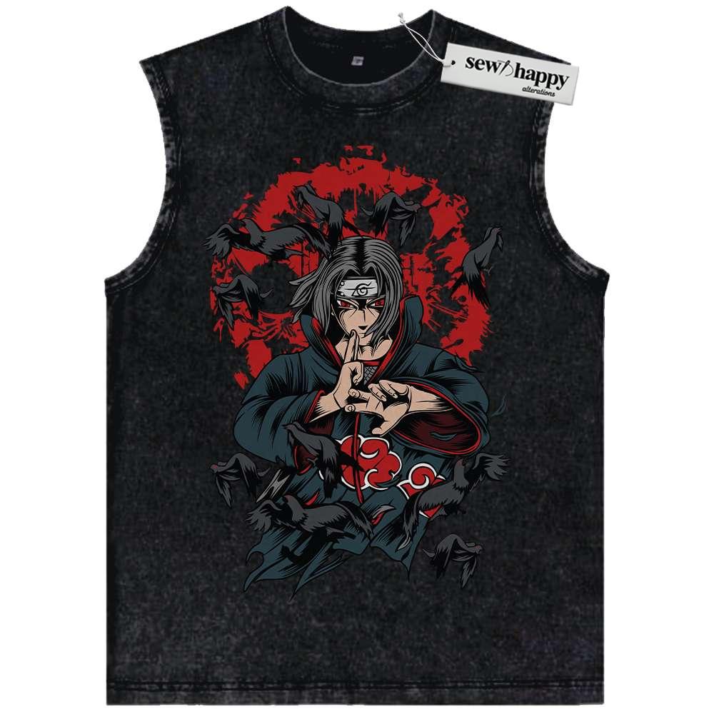 Wash Tank Top Itachi Uchiha Tank Top, Naruto Tank Top, Anime Tank Top, Vintage Tank Top