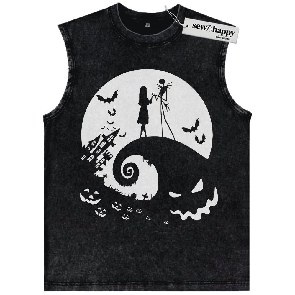 Wash Tank Top Jack Skellington Tank Top, Sally Tank Top, The Nightmare Before Christmas Tank Top, Animated Tank Top, Vintage Tank Top