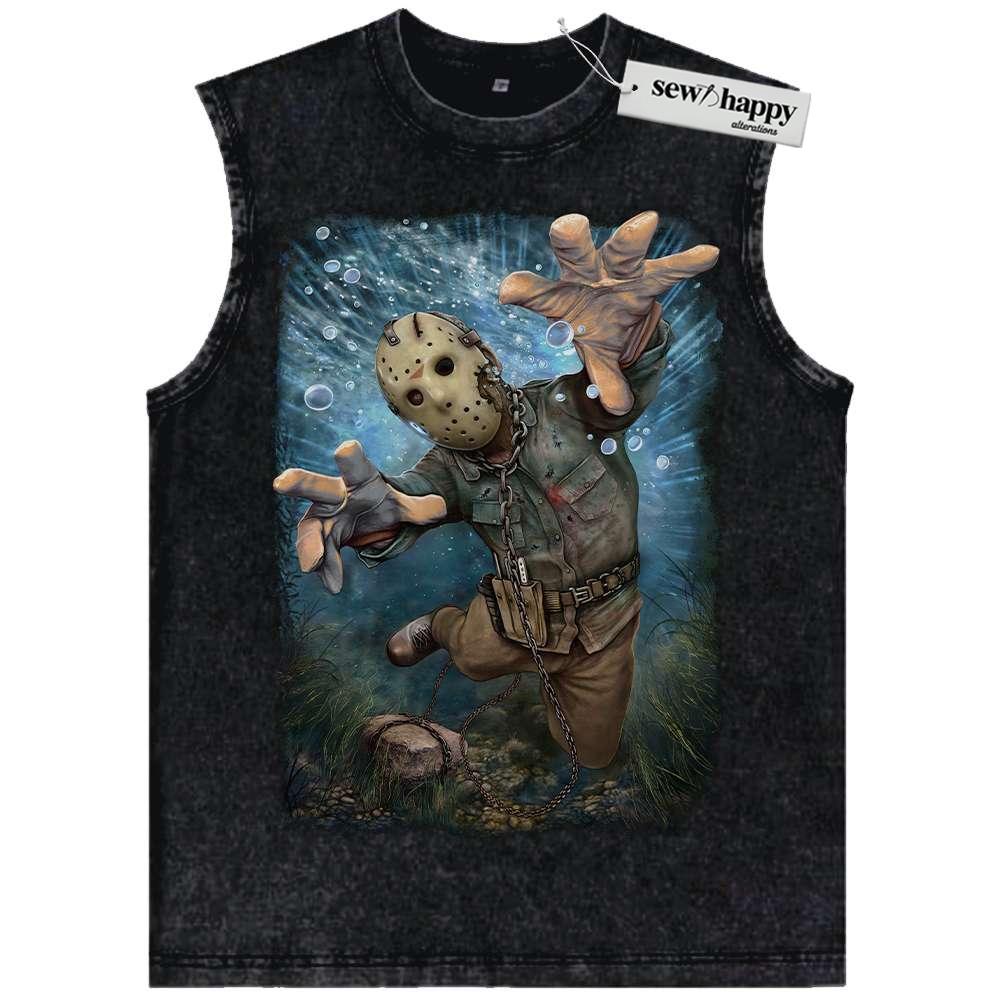 Wash Tank Top Jason Voorhees Tank Top, Friday the 13th Tank Top, Halloween Tank Top, Horror Tank Top, Vintage Tank Top