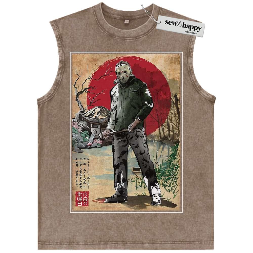 Wash Tank Top Jason Voorhees Tank Top, Friday the 13th Tank Top, Halloween Tank Top, Horror Tank Top, Vintage Tank Top