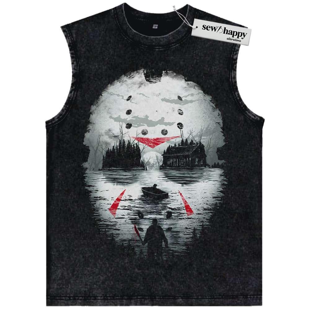 Wash Tank Top Jason Voorhees Tank Top, Friday the 13th Tank Top, Halloween Tank Top, Horror Tank Top, Vintage Tank Top