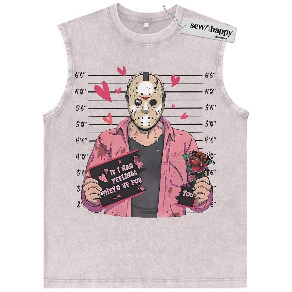 Wash Tank Top Jason Voorhees Tank Top, Friday the 13th Tank Top, Valentine’s Day Tank Top, Horror Tank Top, Vintage Tank Top
