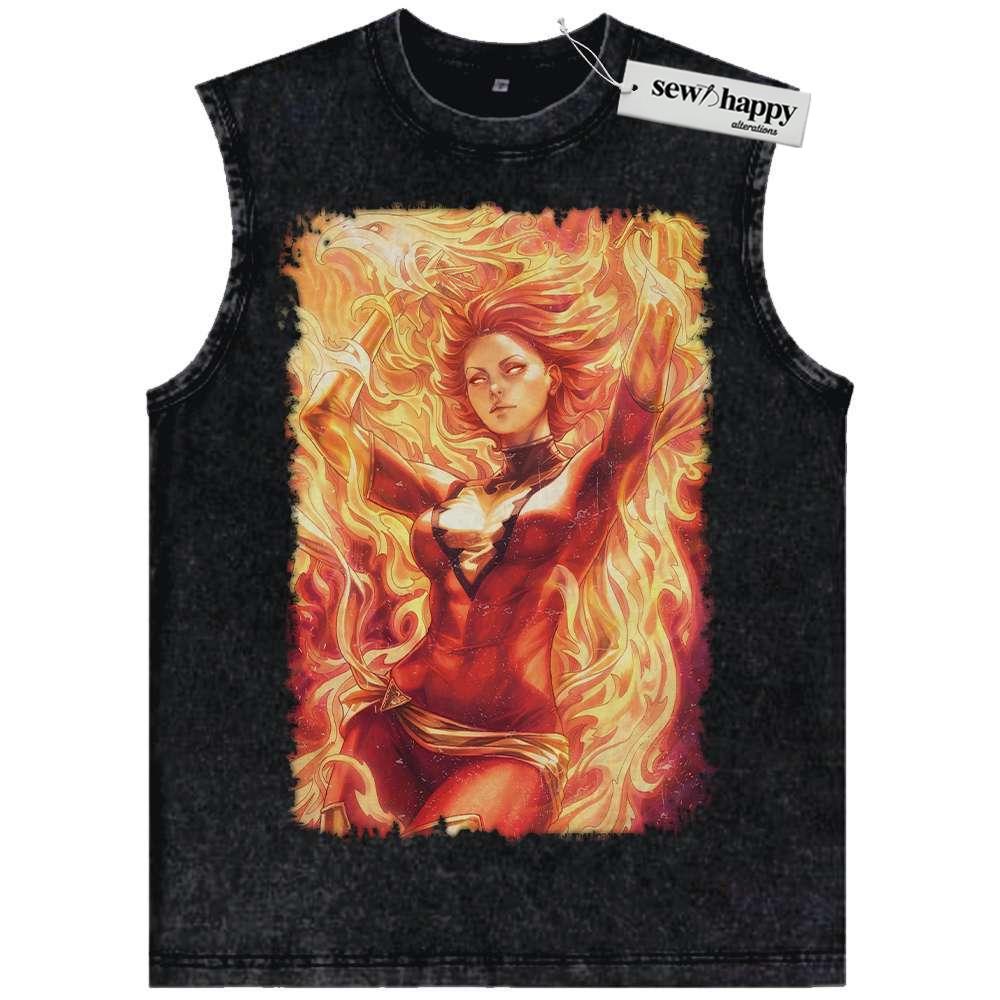 Wash Tank Top Jean Grey Tank Top, X-Men Tank Top, Marvel Comics Tank Top, Vintage Tank Top