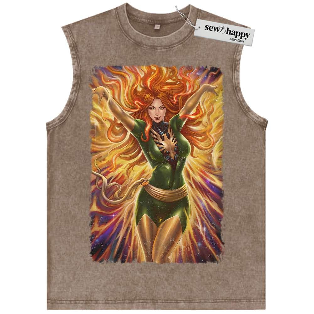 Wash Tank Top Jean Grey Tank Top, X-Men Tank Top, Marvel Comics Tank Top, Vintage Tank Top